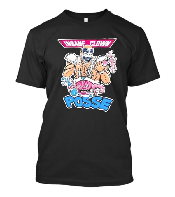 Insane Clown Posse Warrior With Pink Monster And Chainsaw T-Shirt