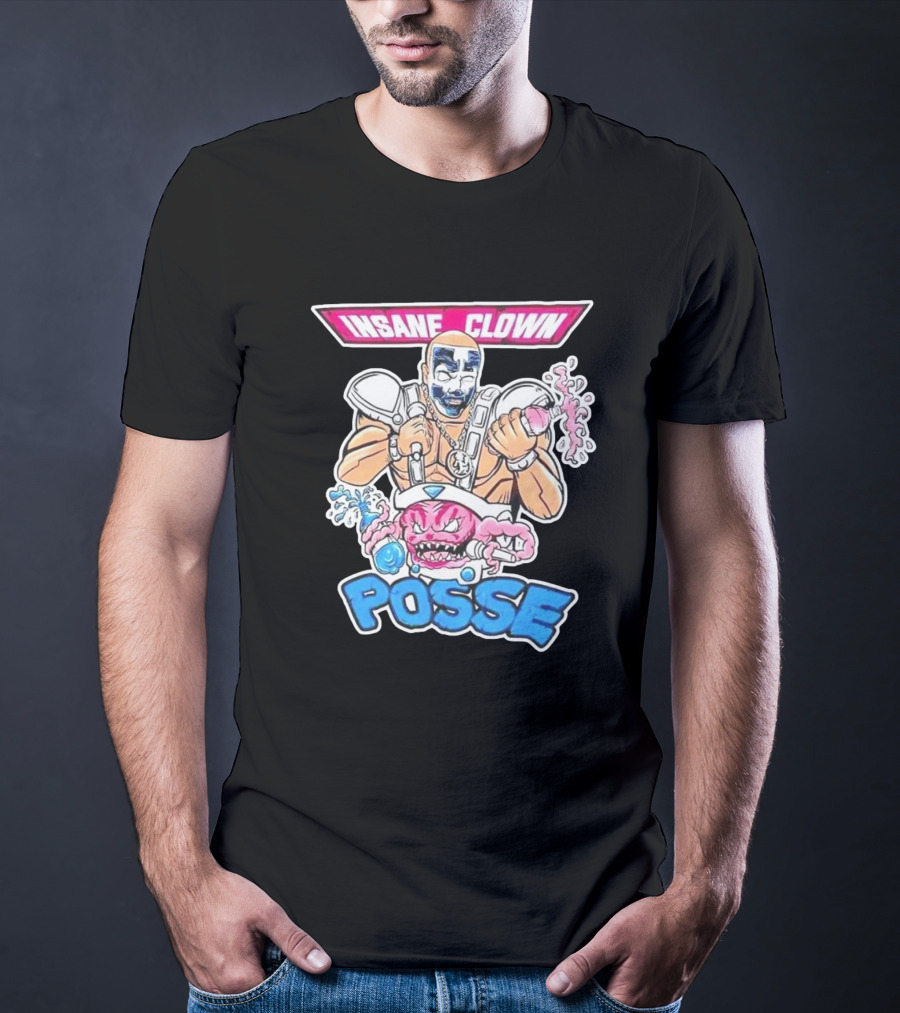 Insane Clown Posse Warrior With Pink Monster And Chainsaw T-Shirt