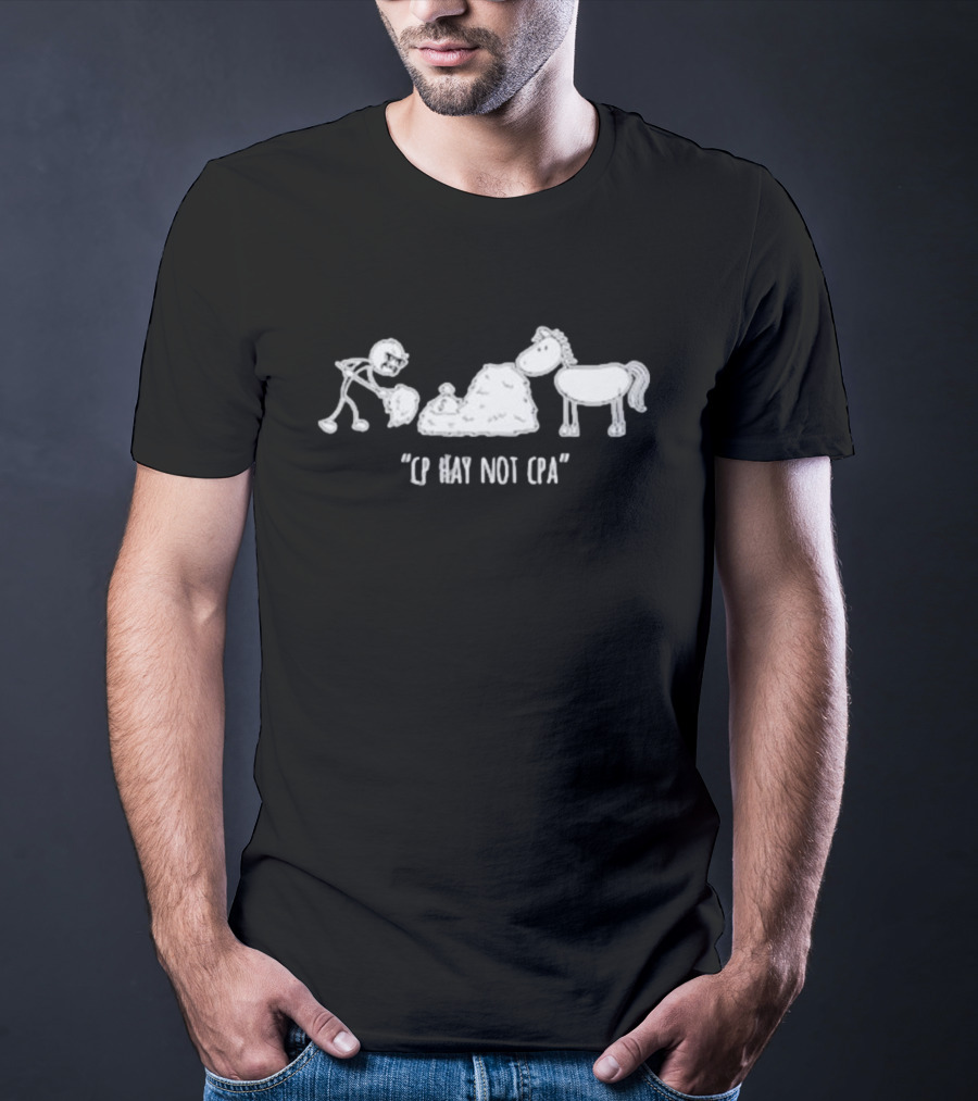 Docktok CP Hay Not CPA With Cartoon Horse And Stick Figure T-Shirt