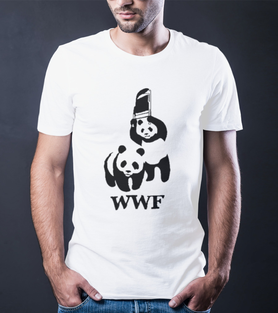 WWF Panda Fight Chair Wrestling T-Shirt