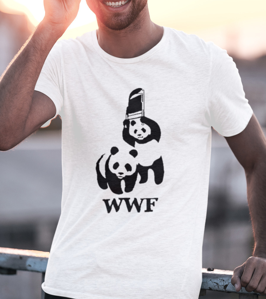 WWF Panda Fight Chair Wrestling T-Shirt