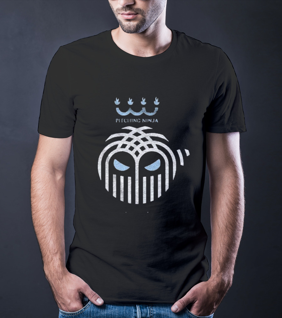 Pitching Ninja City Of Fountains Emblem With Crown And Ninja Mask T-Shirt