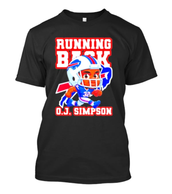 Running Back O.J. Simpson Cartoon Buffalo Bills Football Player T-Shirt