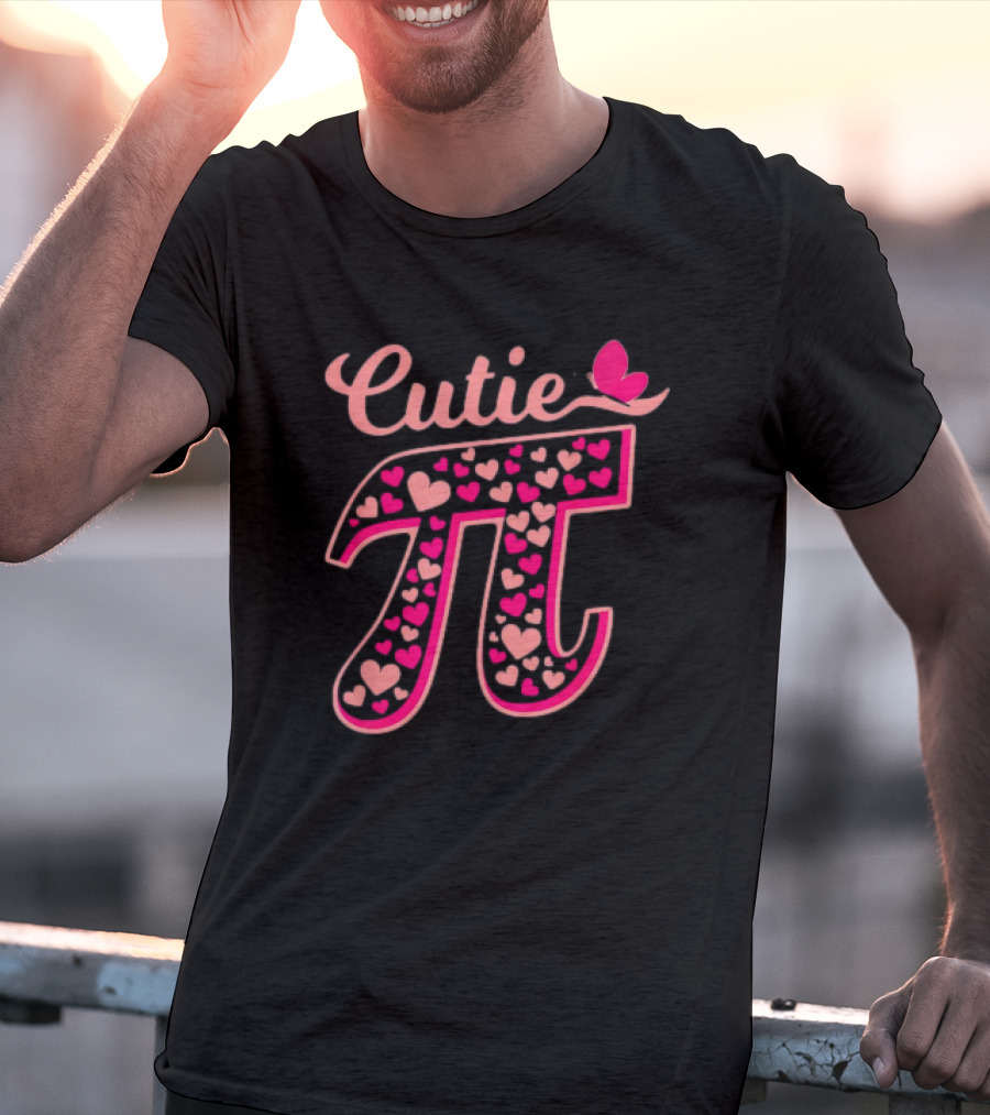 Cutie Pi Day Women Kids Men Toddler Math Teacher Butterfly Hearts T-Shirt