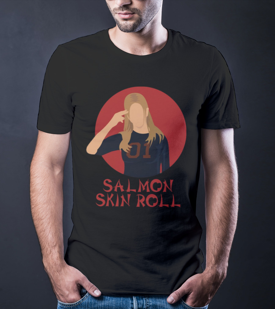 Salmon Skin Roll 01 Gesture Red Circle Background T-Shirt