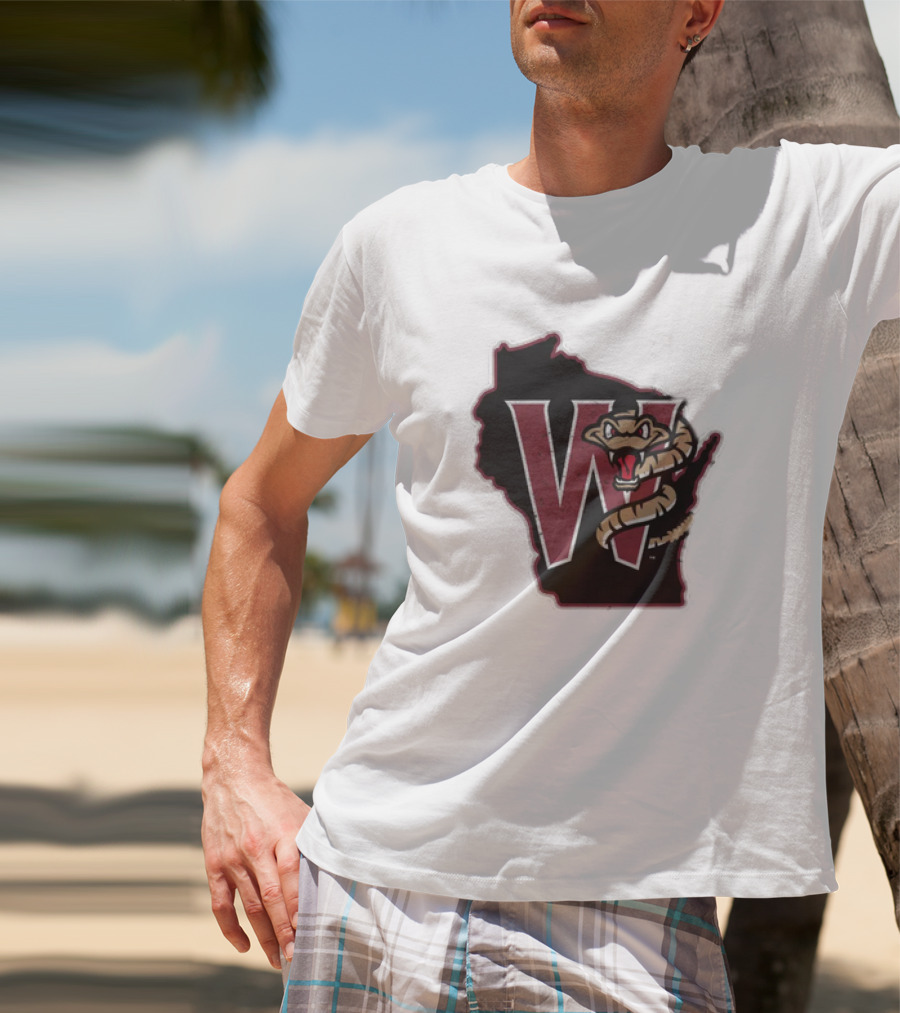 Black Timber Rattlers Wisconsin W Snake T-Shirt