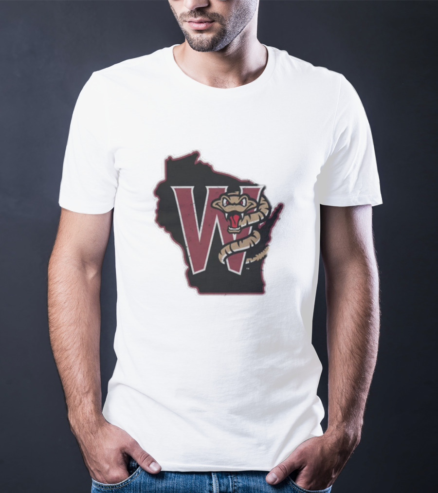 Black Timber Rattlers Wisconsin W Snake T-Shirt