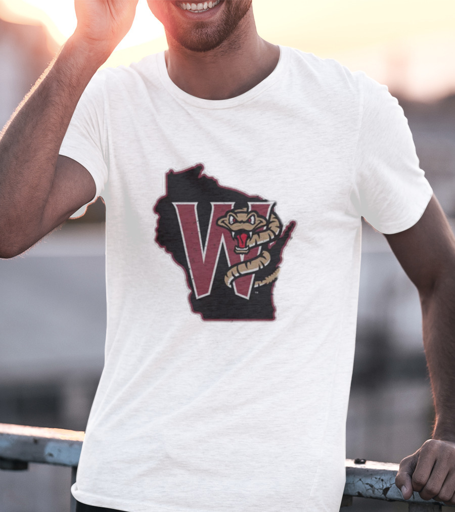 Black Timber Rattlers Wisconsin W Snake T-Shirt