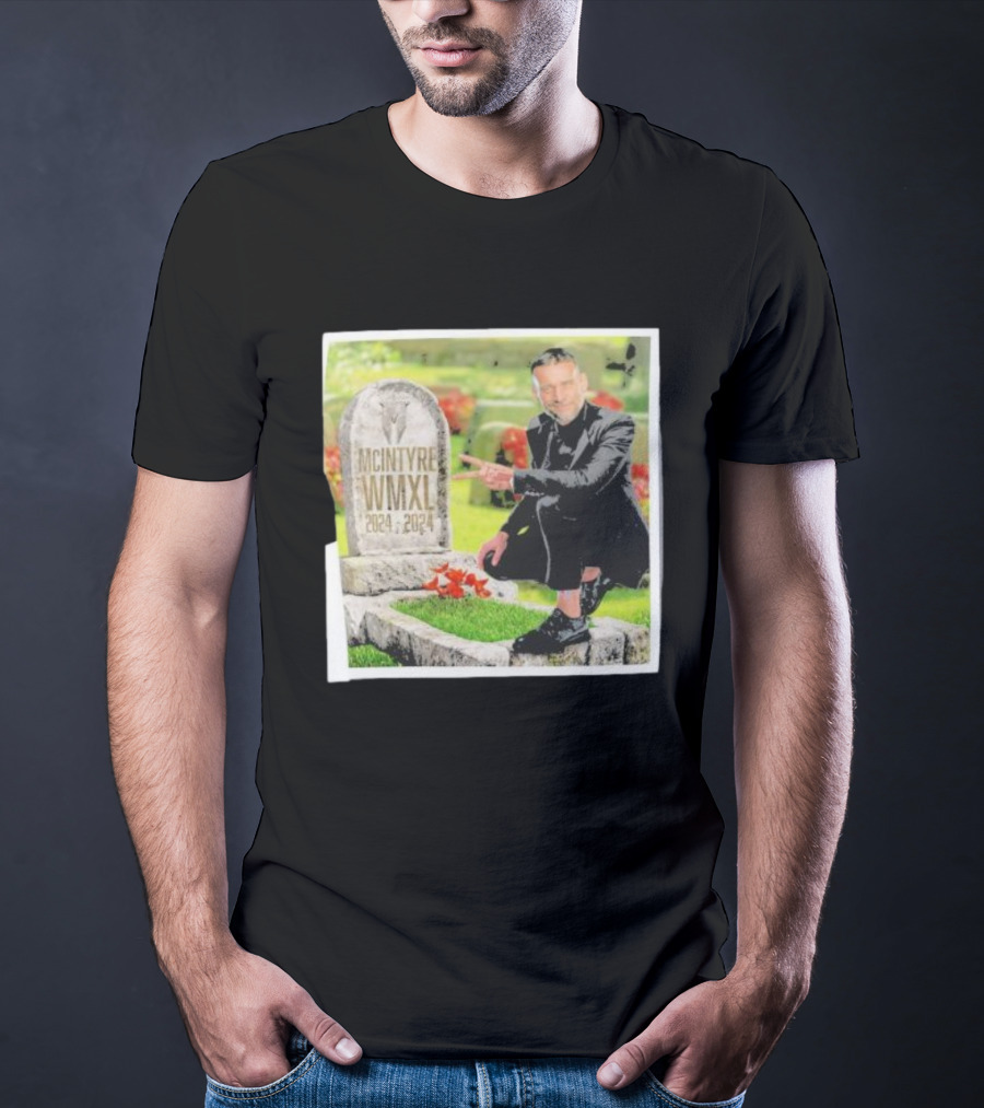 CM Punk Pointing At McIntyre WMXL Tombstone T-Shirt