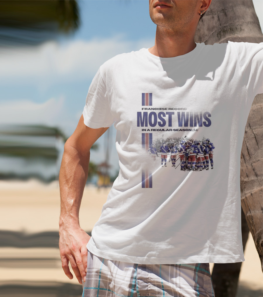 Franchise Record Most Wins In A Regular Season (54) New York Rangers T-Shirt