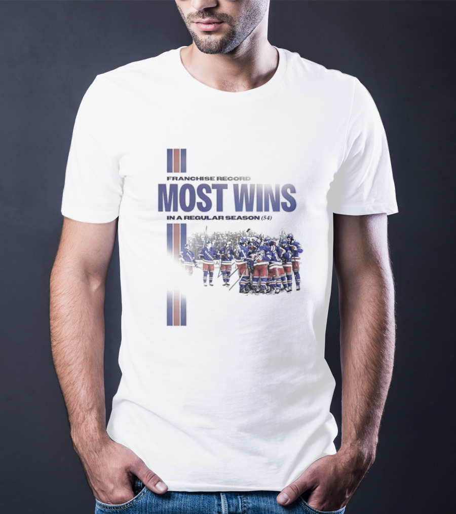 Franchise Record Most Wins In A Regular Season (54) New York Rangers T-Shirt