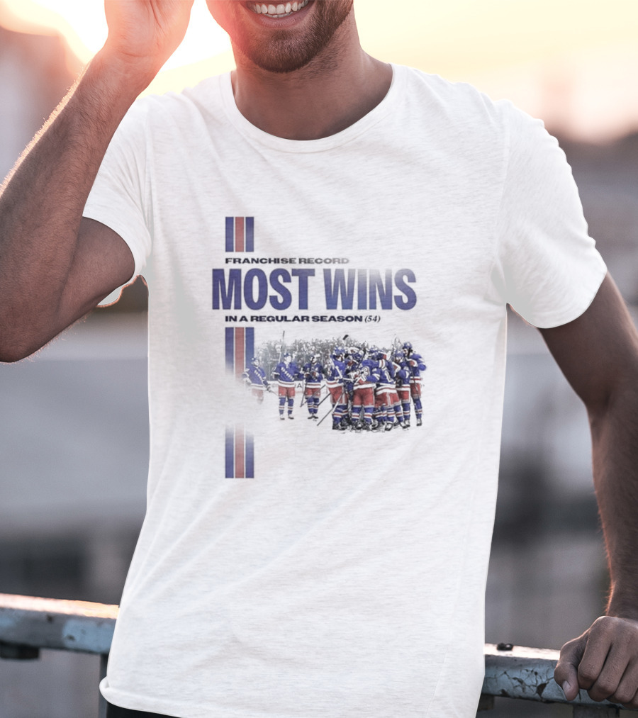 Franchise Record Most Wins In A Regular Season (54) New York Rangers T-Shirt