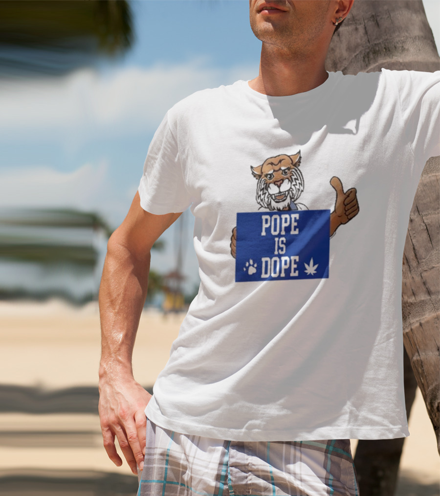 Pope Is Dope Kentucky Wildcat Thumbs Up Paw Leaf T-Shirt
