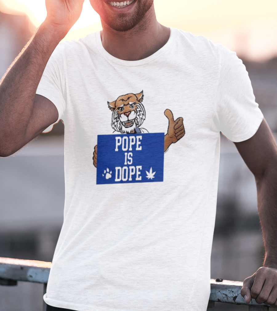 Pope Is Dope Kentucky Wildcat Thumbs Up Paw Leaf T-Shirt