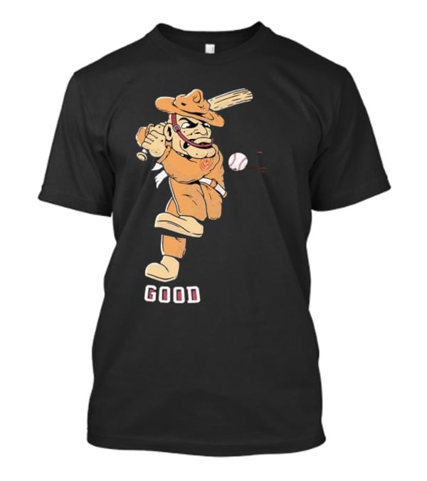 Good Tam Baseball Comic Character Swinging At Pitch T-Shirt