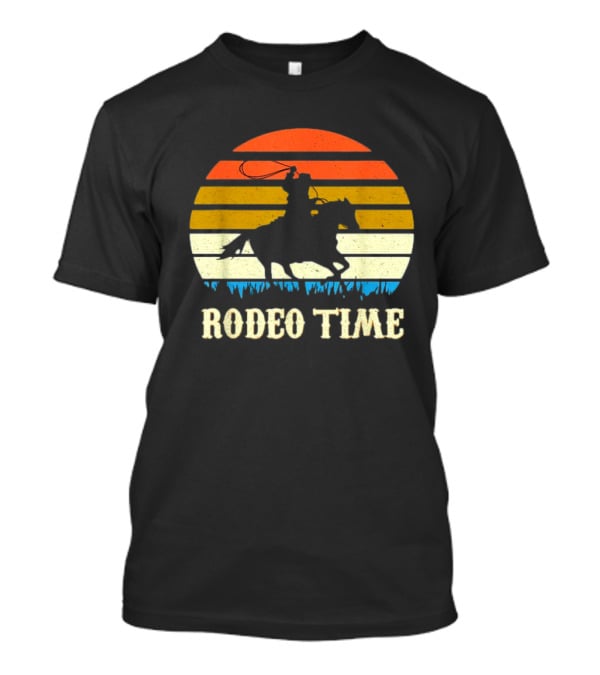Rodeo Time Cowboy Sunset Horse Ranch Lasso T-Shirt