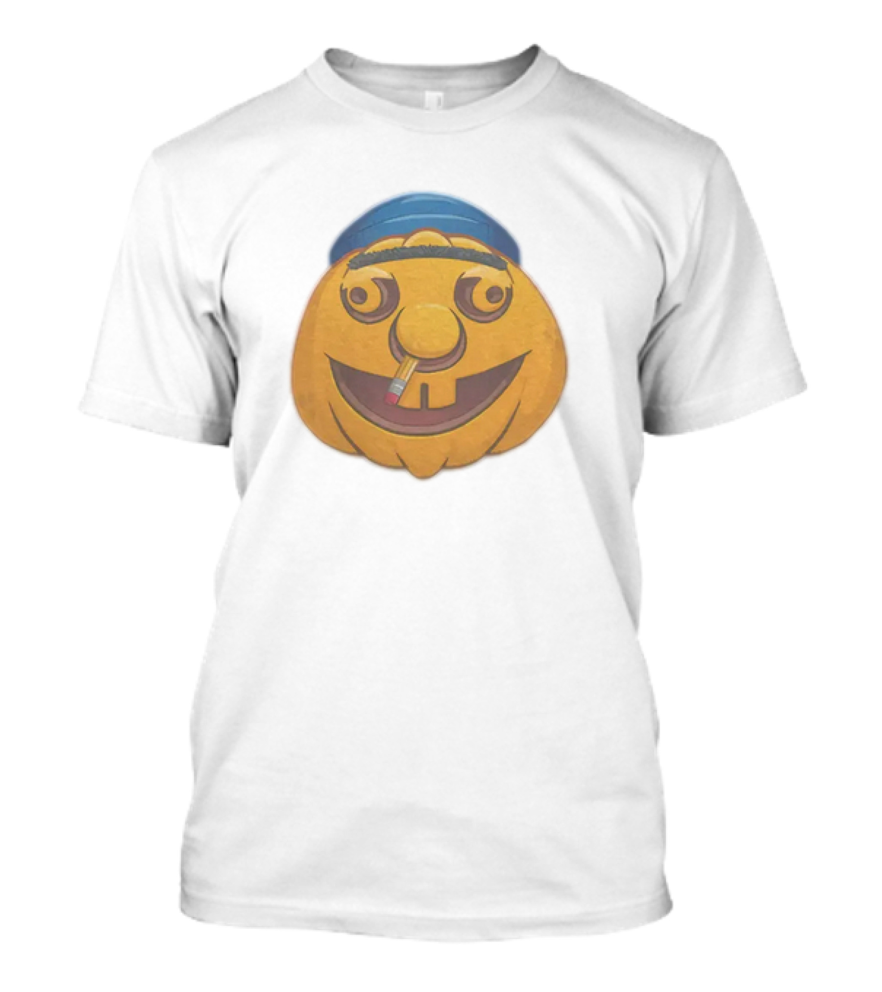 SML Pumpkin With Blue Hat And Pencil T-Shirt