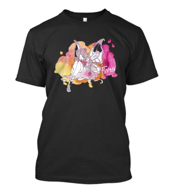 Flora Winx Club Merch Shine Bright Watercolor Wings T-Shirt