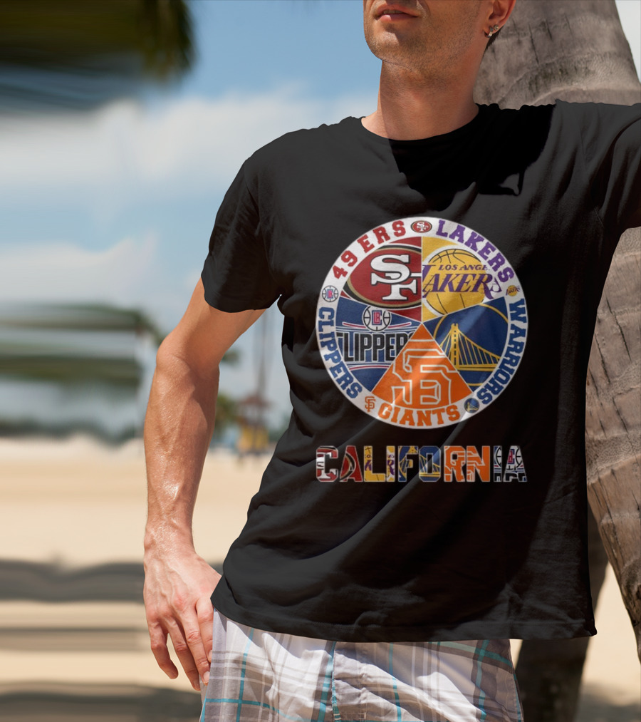 49ers Lakers Clippers Warriors Giants California T-Shirt