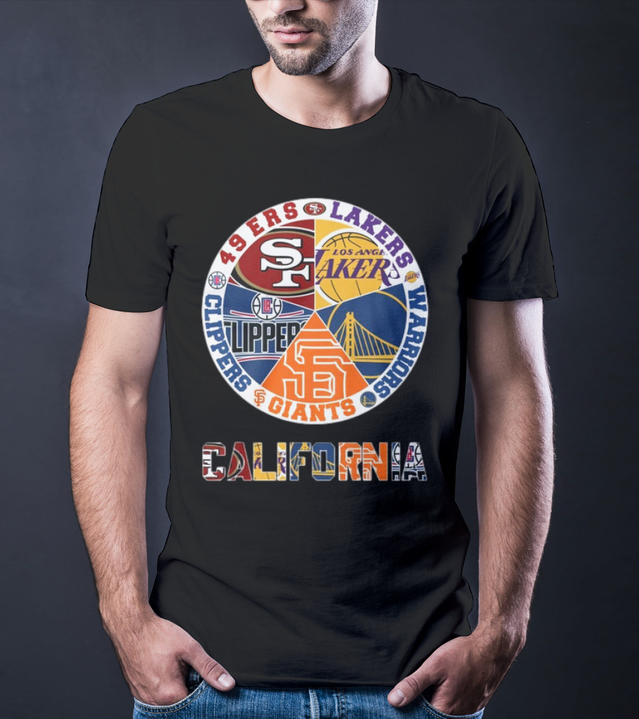 49ers Lakers Clippers Warriors Giants California T-Shirt
