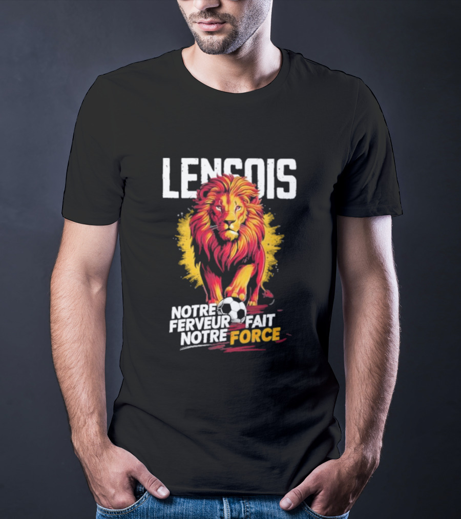 Lensois Notre Ferveur Fait Notre Force Lion And Soccer Ball Iconic T-Shirt