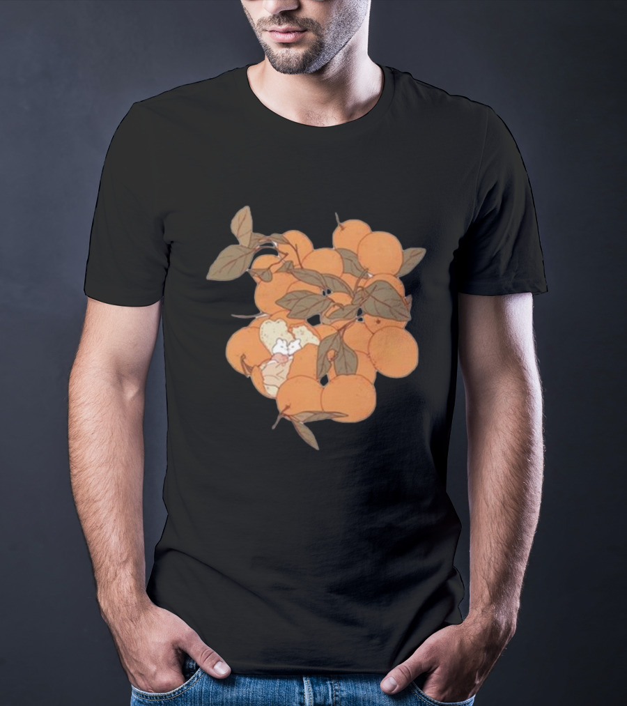 Sweet Citrus Delicate Orange Fruits With Leaves T-Shirt
