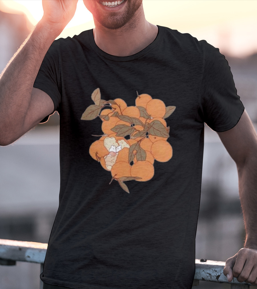 Sweet Citrus Delicate Orange Fruits With Leaves T-Shirt