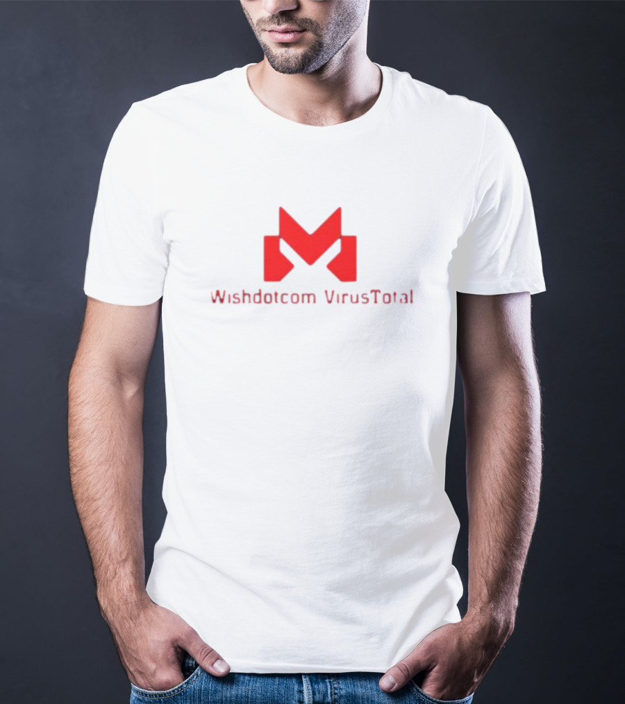 Wishdotcom VirusTotal Logo Icon Red Typography T-Shirt