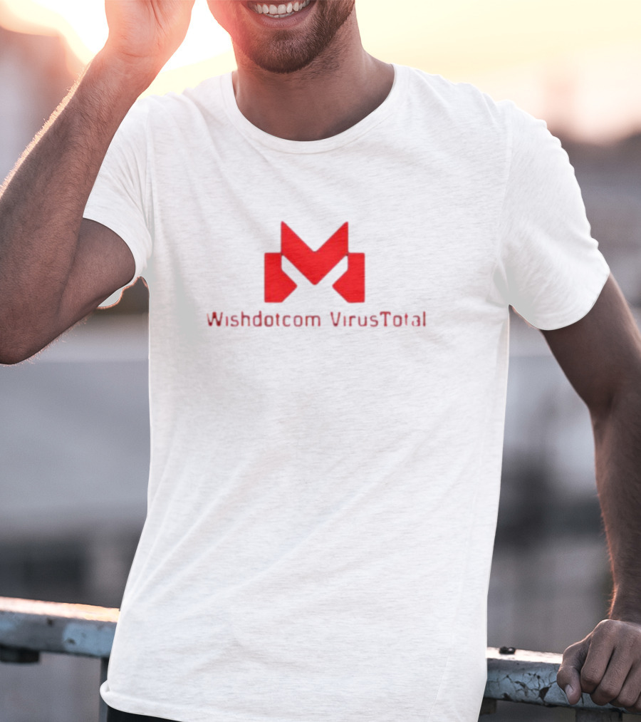 Wishdotcom VirusTotal Logo Icon Red Typography T-Shirt