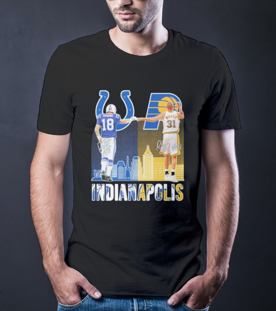 Manning Miller Indianapolis Colts Pacers Signatures Legends T-Shirt