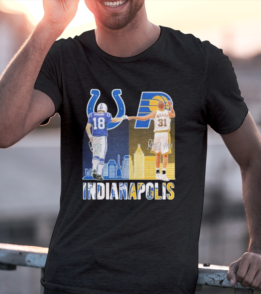 Manning Miller Indianapolis Colts Pacers Signatures Legends T-Shirt