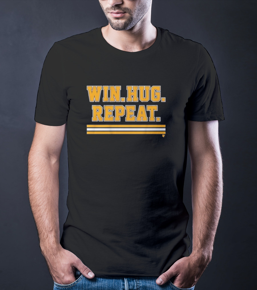 Boston Hockey Win Hug Repeat T-Shirt