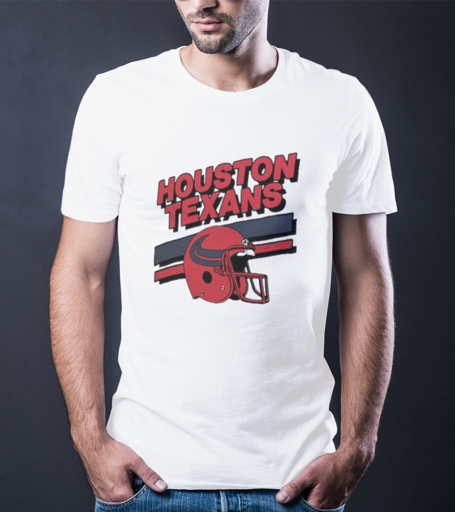 Houston Texans Vintage Helmet Stripes Retro Homage T-Shirt