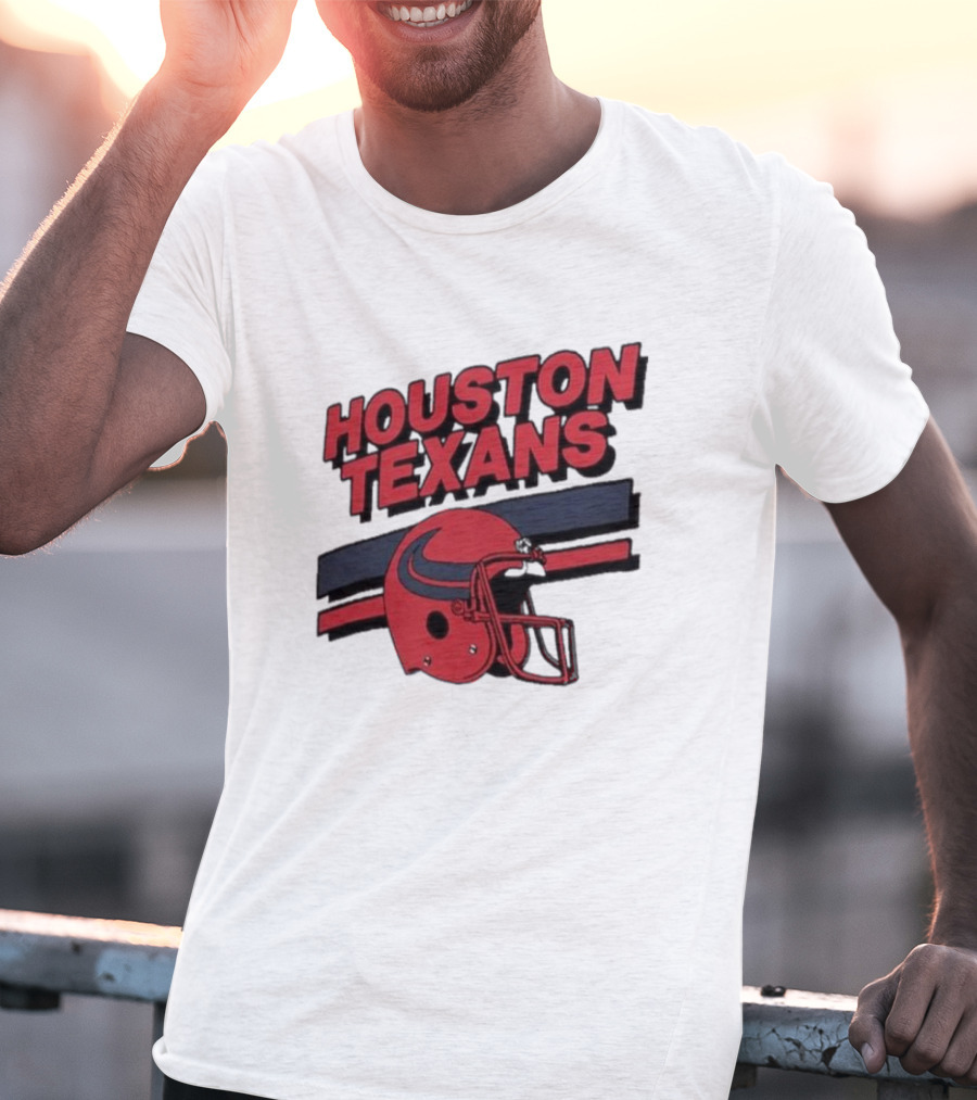 Houston Texans Vintage Helmet Stripes Retro Homage T-Shirt