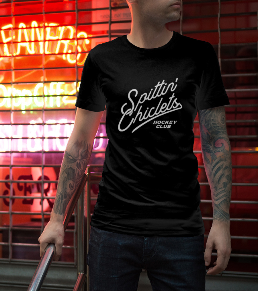 Spittin Chiclets Script Hockey Club T-Shirt