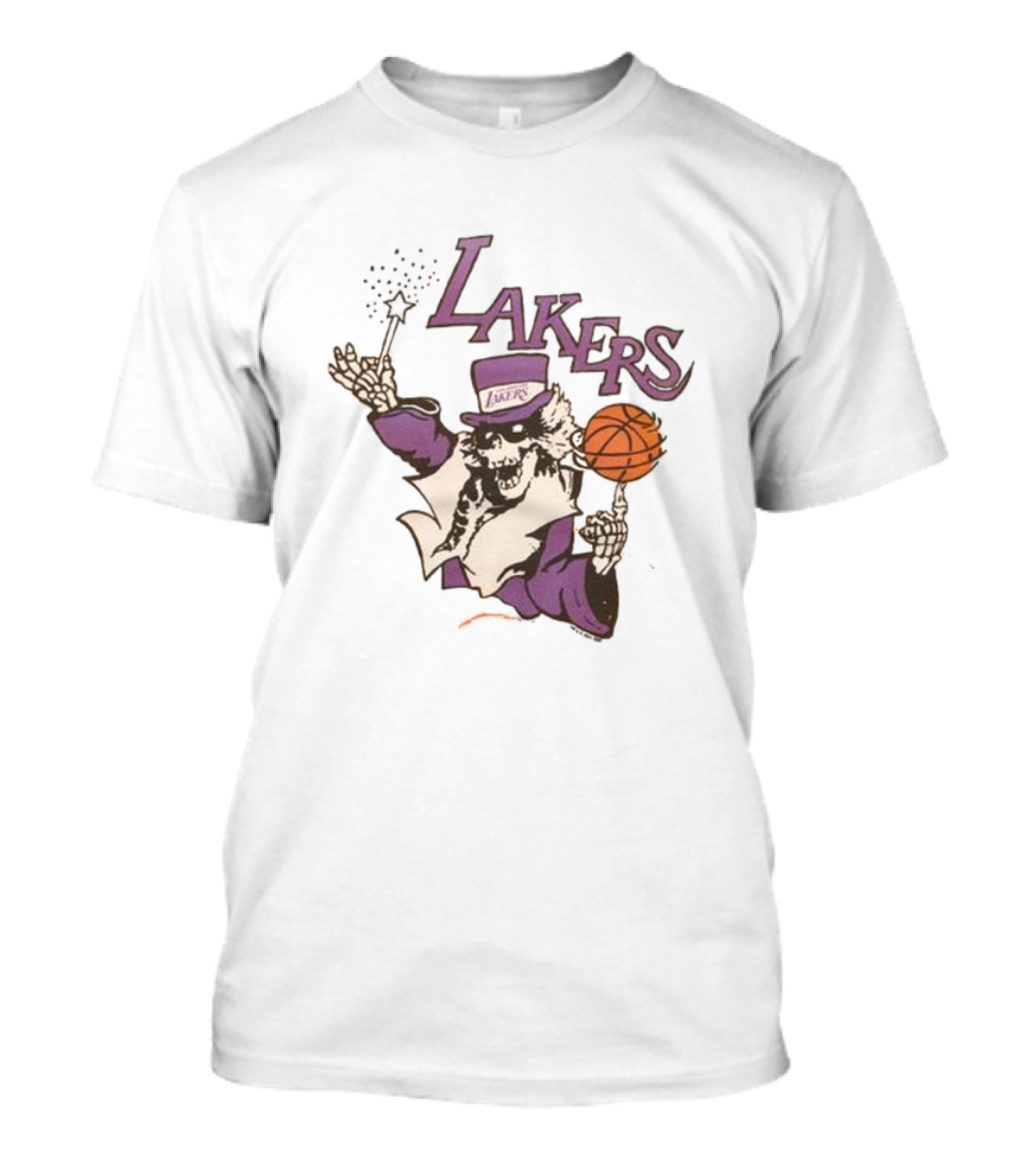 NBA Grateful Dead Lakers Skeleton Basketball T-Shirt