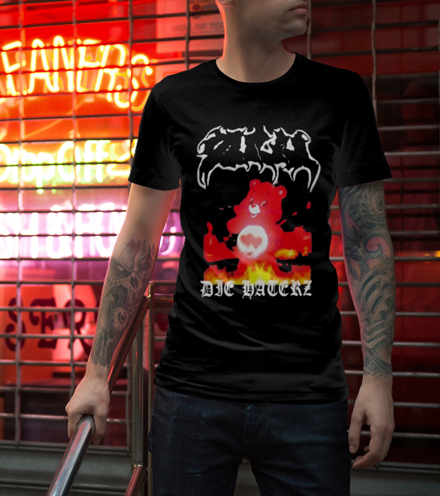 Zulu Bear Die Haterz Burning Heart T-Shirt