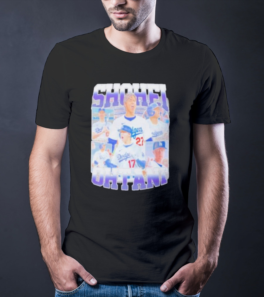 Shohei Ohtani Dodgers Baseball Star Collage T-Shirt