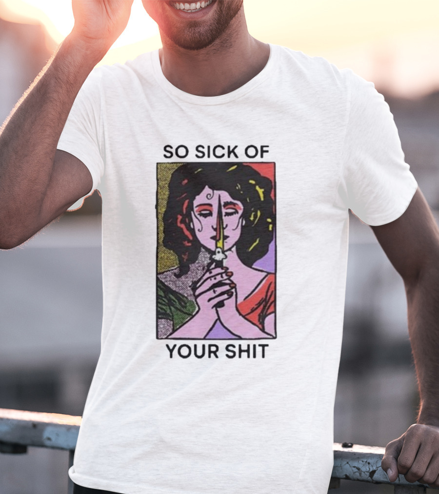 So Sick Of Your Shit Woman Holding Knife Colorful Pop T-Shirt