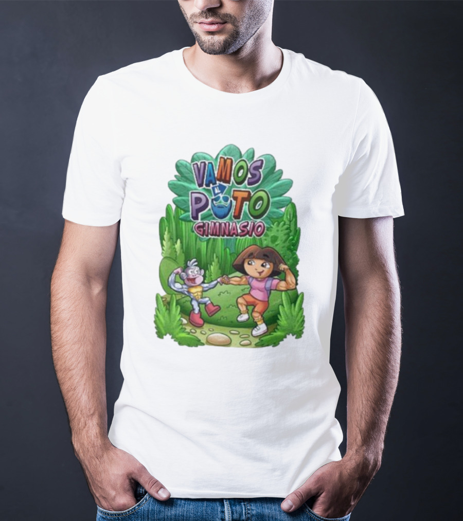 Vamos Al Puto Gimnasio Parody Cartoon Characters Fitness T-Shirt