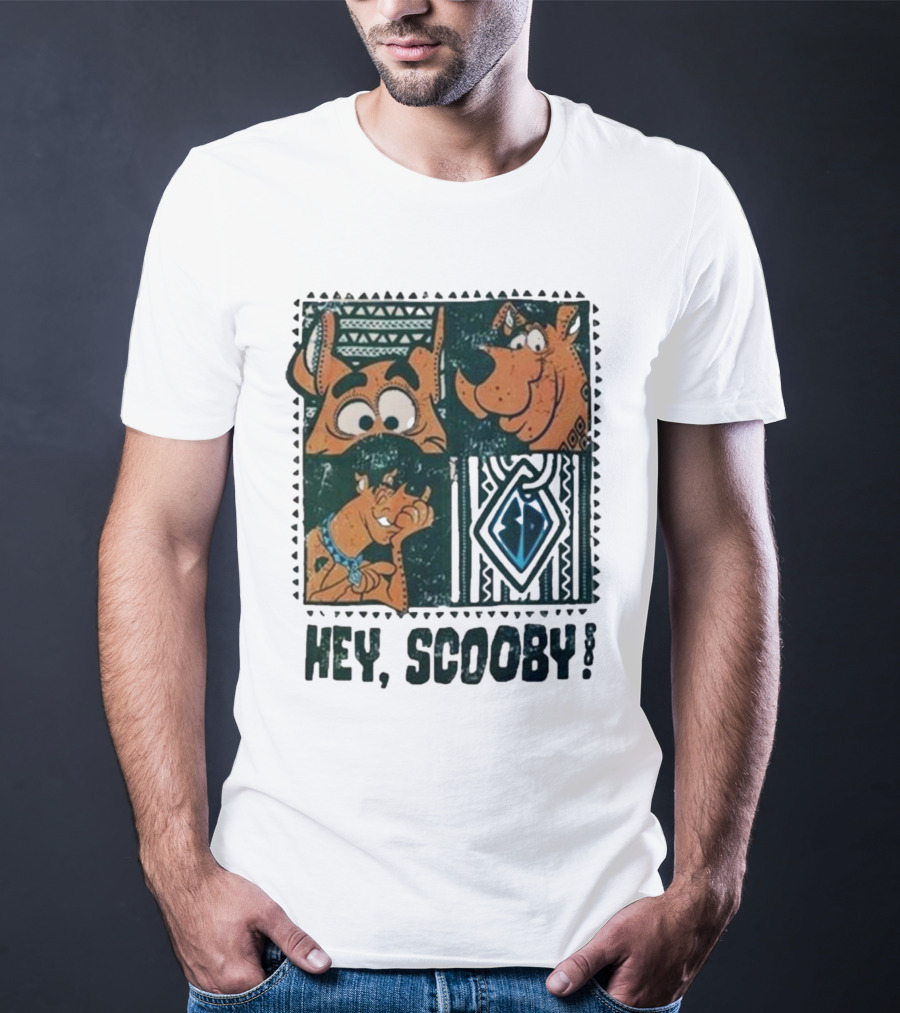 Scooby Doo Hey Scooby With Geometric Patterns And Scooby-Doo Facials T-Shirt