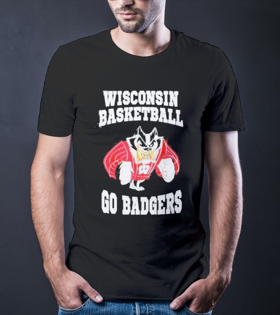 Wisconsin Basketball Go Badgers Mascot Wisconsin Badgers T-Shirt