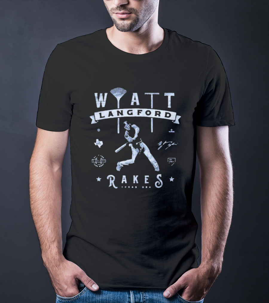 Wyatt Langford Rakes Texas USA Baseball Player T-Shirt