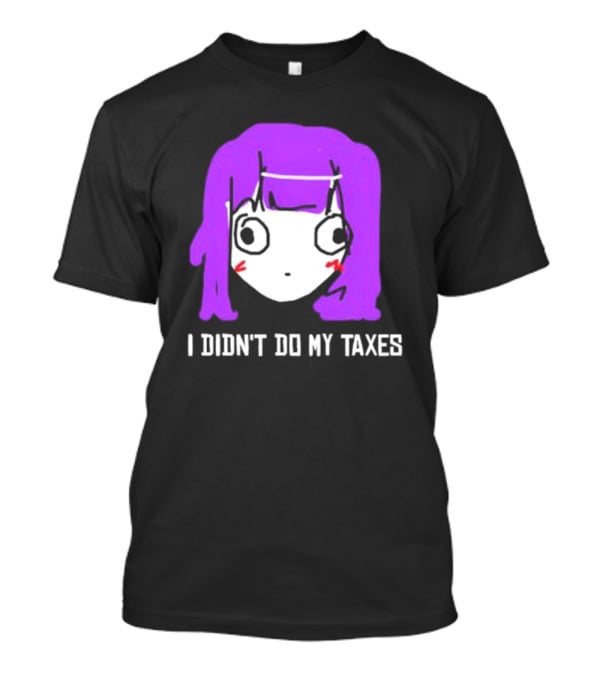 Jusagi Chan I Didn’t Do My Taxes Anime Style Purple Hair Sketch T-Shirt