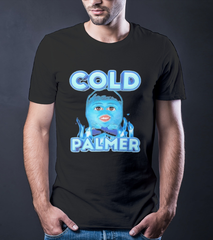 Cold Palmer Frozen Face With Blue Flames T-Shirt