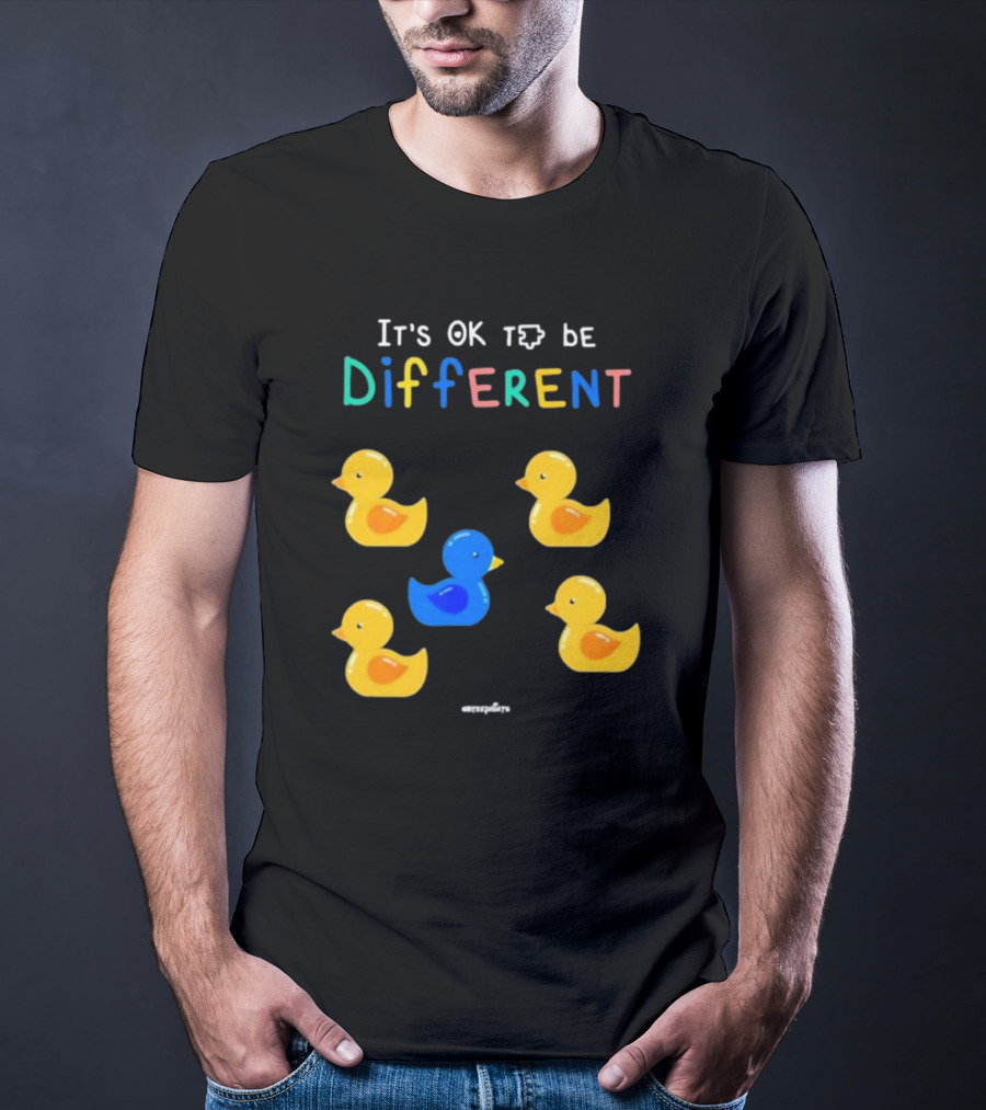 It's OK To Be Different Cute Yellow And Blue Ducklings T-Shirt