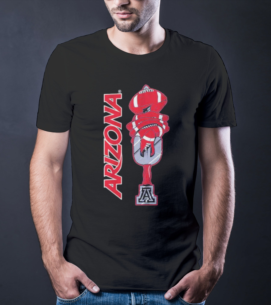 Arizona Football Turnover Sword With Red Helmet Stack And 'A' Emblem T-Shirt