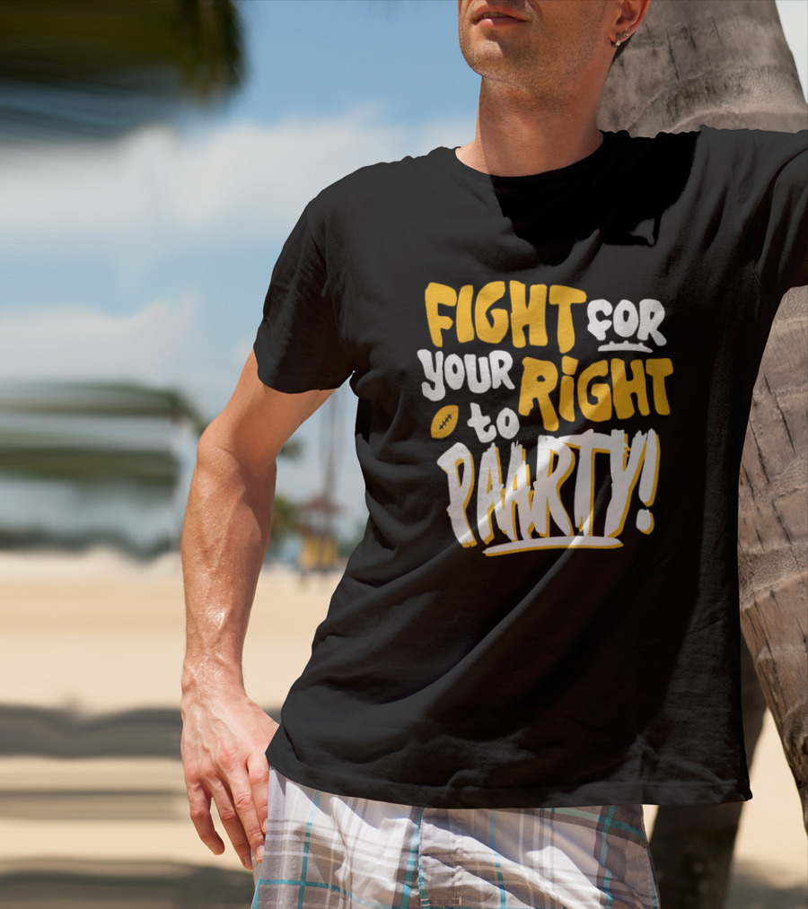 Fight For Your Right To Party Charlie Hustle Shop Football T-Shirt