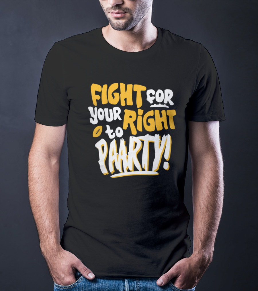 Fight For Your Right To Party Charlie Hustle Shop Football T-Shirt