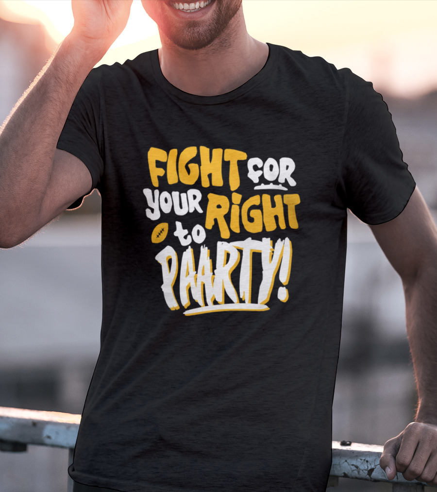 Fight For Your Right To Party Charlie Hustle Shop Football T-Shirt